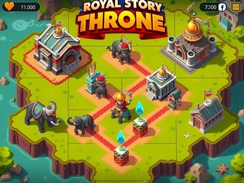 Royal Story Throne Tales strategy map showing kingdom layout